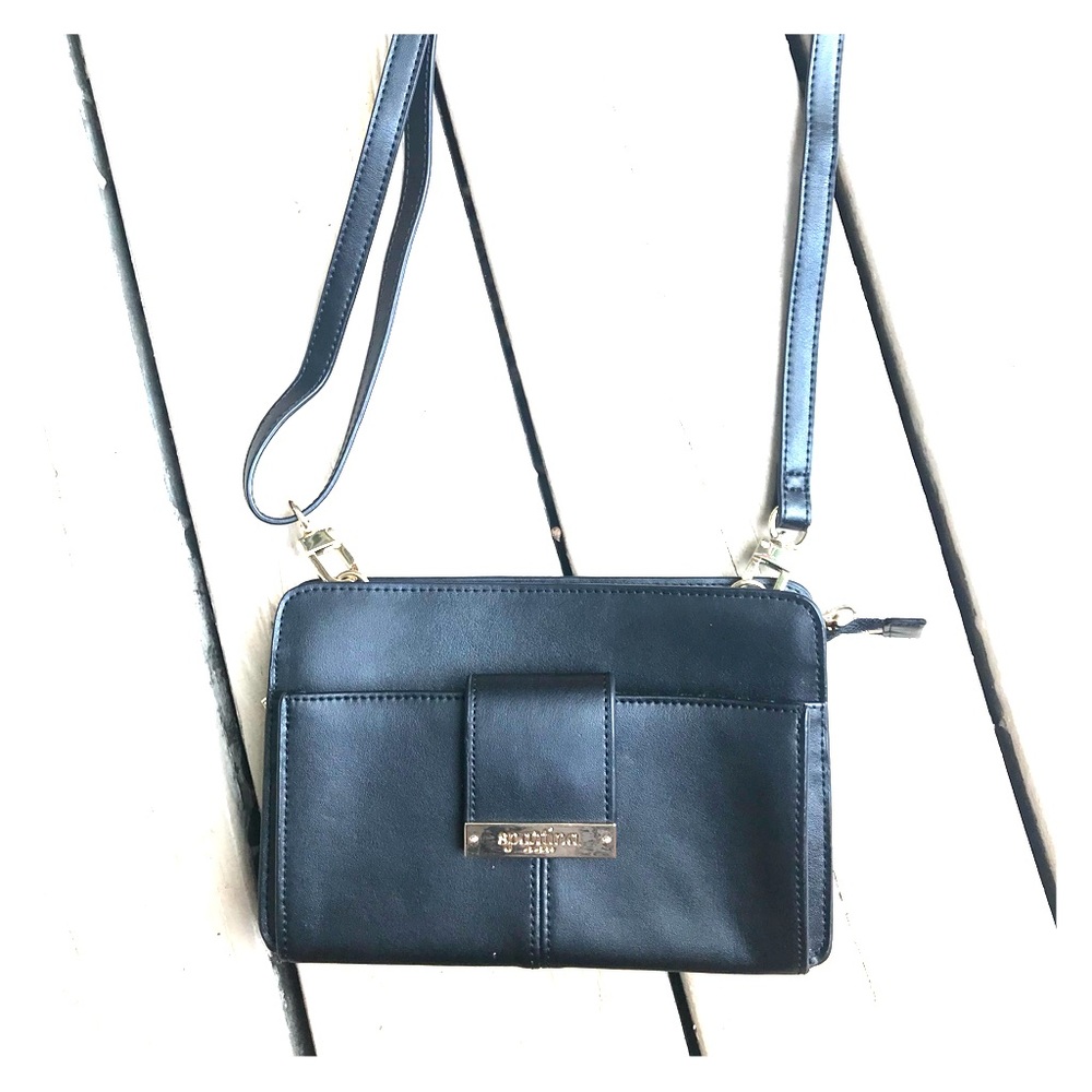Black Leather Spartina Crossbody Bag